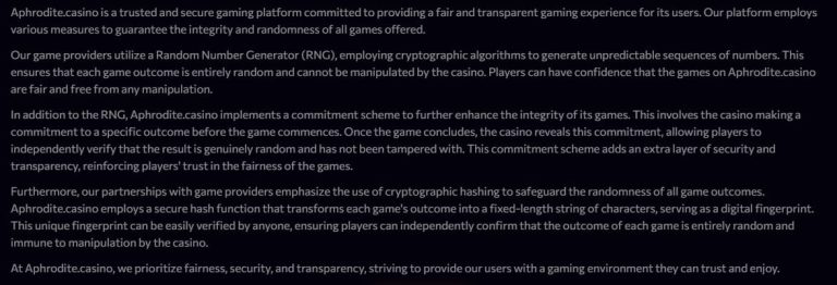 Aphrodite Casino licence