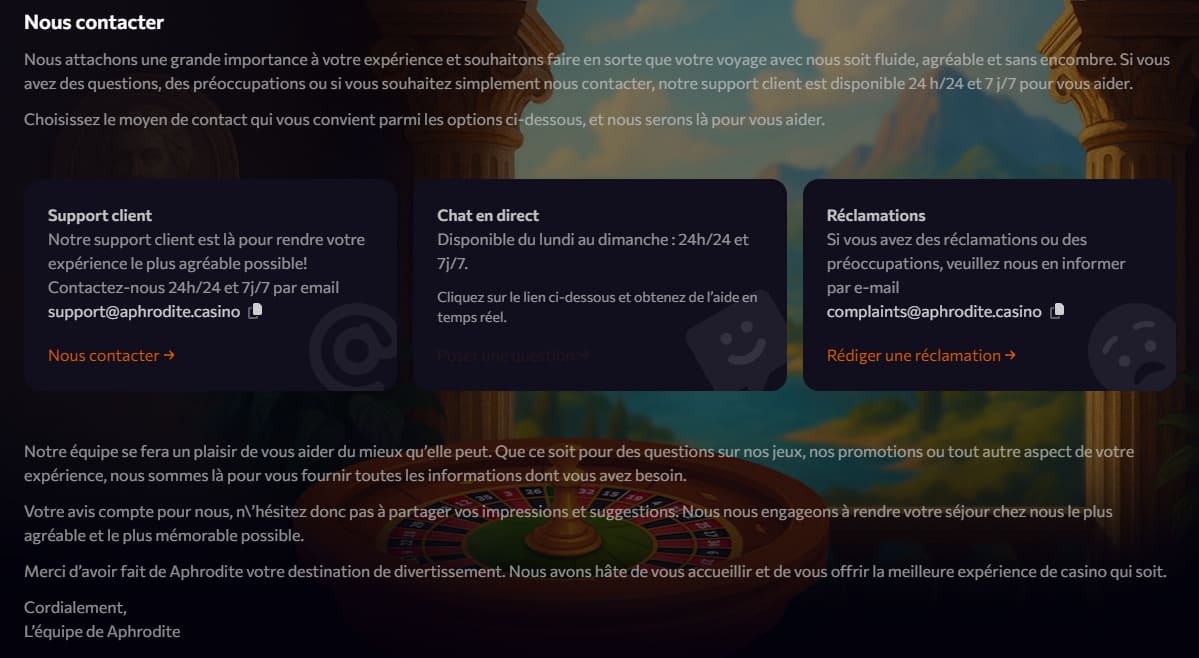 Aphrodite casino | Bonus 200% jusqu'à 500€